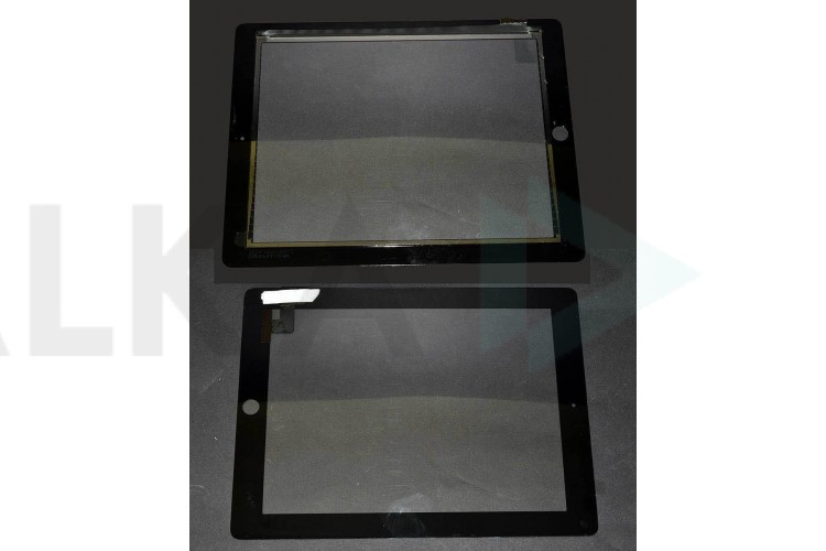 Тачскрин для iPad 2 с кнопкой Home + скотч (черный)