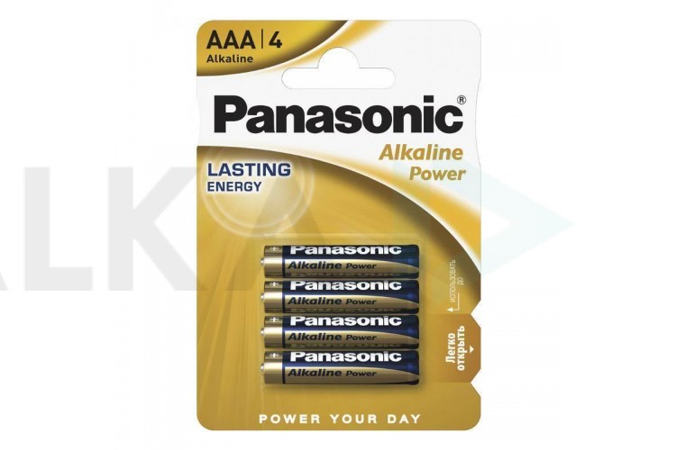 Батарейка алкалиновая Panasonic LR03 BL4/ААА упаковка блистер цена за 4 шт