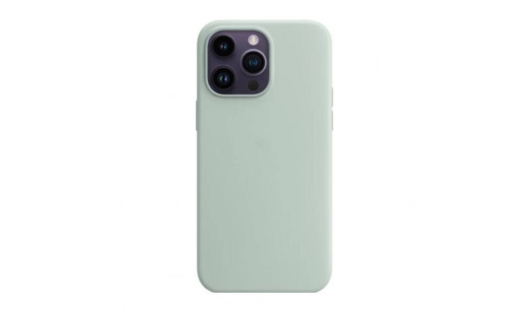 Чехол для iPhone 14 Pro (6,1) Silicone Case Soft Touch MagSafe Succulent (бледно-зеленый)