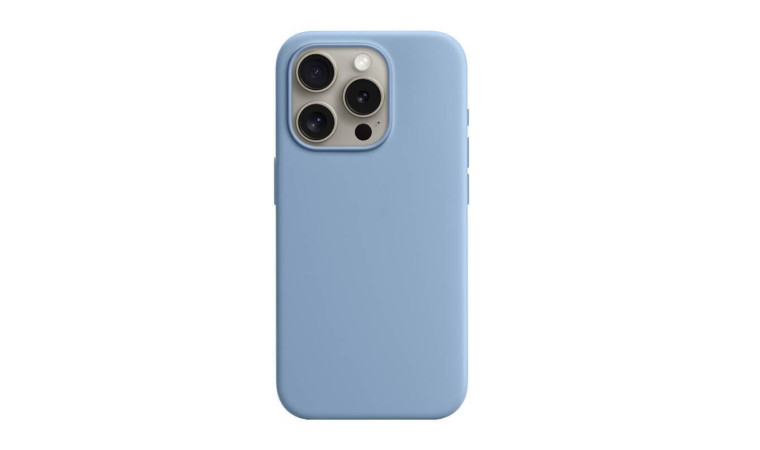 Чехол для iPhone 15 (6,1) Silicone Case Soft Touch MagSafe Winter Blue (зимний синий)