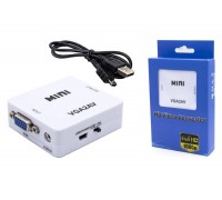 Конвертер переходник VGA - RCA (мама - мама) белый