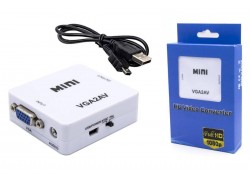 Конвертер переходник VGA - RCA (мама - мама) белый