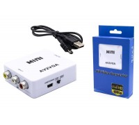 Конвертер переходник RCA - VGA (мама - мама) белый