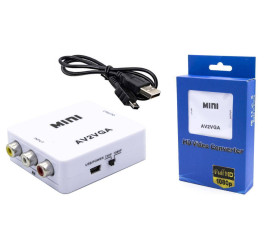 Конвертер переходник RCA - VGA (мама - мама) белый