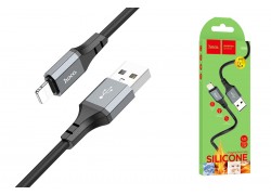 Кабель USB - Lightning HOCO X86, 2,4A (черный) 1м (силиконовый)