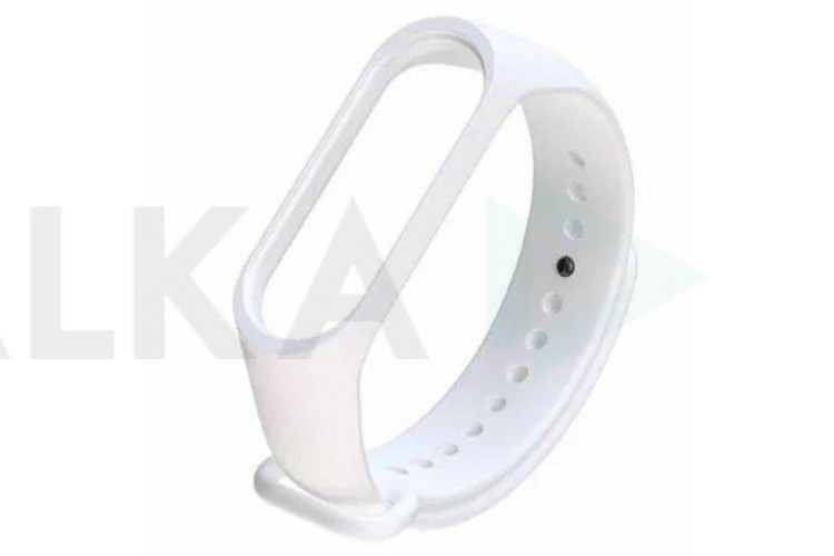 Ремешок силиконовый для XIAOMI MI Band 5/6/7 белый