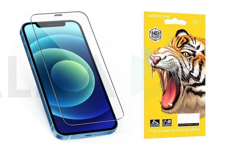 Защитное стекло дисплея iPhone 15/16 BOROFONE BF3 Full screen printing tempered film черная рамка