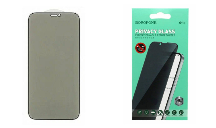 Защитное стекло дисплея iPhone 15/16 BOROFONE BF5 Security privacy tempered glass черная рамка Защитное стекло дисплея iPhone 15/16 BOROFONE BF5 Security privacy tempered glass черная рамка