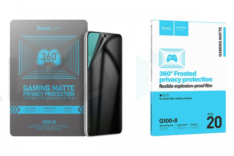 Гидрогелевая пленка HOCO G100-8 intelligent film cutting machine 360° frosted anti-spy (20 шт.)