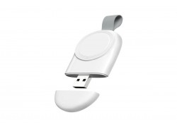 Зарядное устройство портативное беспроводное для Apple Watch 1-4 серии с USB (белый)