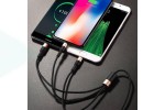 Кабель USB 3 в 1 HOCO X26 lightning/Micro/Type-c (черно-золотистый) 1м