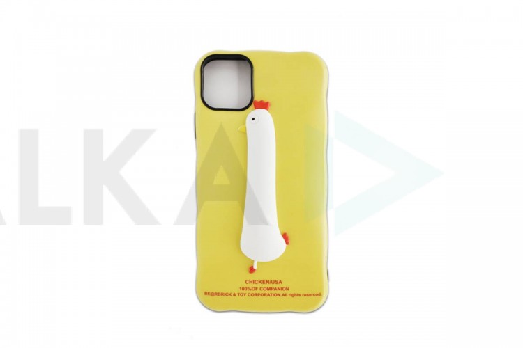 Чехол силиконовый iPhone 11 Pro (5.8) с объемной фигурой "Курица"