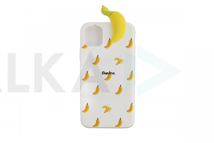 Чехол силиконовый iPhone 11 Pro Max (6.5) с объемной фигурой "Банан"
