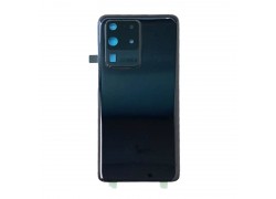 Задняя крышка для Samsung G988B Galaxy S20 Ultra + стекло камеры (черный) + проклейка HQ