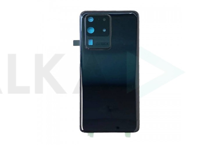 Задняя крышка для Samsung G988B Galaxy S20 Ultra + стекло камеры (черный) + проклейка HQ