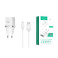 Сетевое зарядное устройство USB + кабель Lightning HOCO C11 1000 mAh(белый)