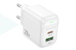 Сетевое зарядное устройство USB + USB-C BOROFONE BAS44A Potential PD20W+QC3.0 (белый)