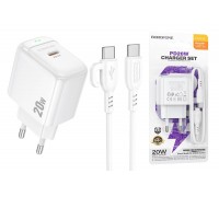 Сетевое зарядное устройство USB-C + кабель Type-C BOROFONE BAS43A Potential PD20W (белый)
