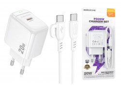 Сетевое зарядное устройство USB-C + кабель Type-C BOROFONE BAS43A Potential PD20W (белый)
