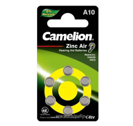 Батарейка часовая для слуховых аппаратов Camelion A10/6BL  ZincAir