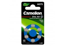 Батарейка часовая для слуховых аппаратов Camelion A675/6BL  ZincAir