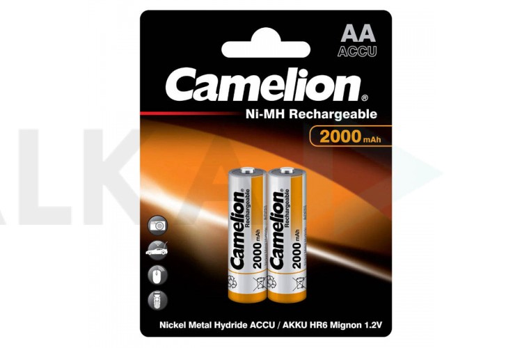 Аккумулятор Ni-Mh Camelion AA 2000mAh/2BL (цена за блистер 2 шт)