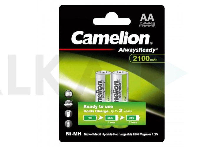 Аккумулятор Ni-Mh Camelion AlwaysReady AA 2100mAh/2BL (цена за блистер 2 шт)