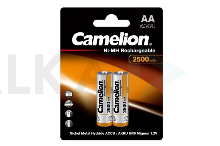 Аккумулятор Ni-Mh Camelion AA 2500mAh/2BL (цена за блистер 2 шт)