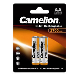 Аккумулятор Ni-Mh Camelion AA 2700mAh/2BL (цена за блистер 2 шт)