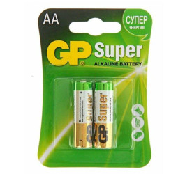 Батарейка алкалиновая GP LR6/2BL Super  (цена за блистер 2 шт)