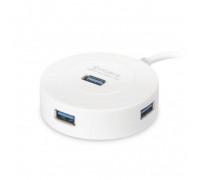 Разветвитель USB HUB 3.0 хаб, 4 порта, СуперЭконом круглый, белый (SBHA-7314-W)