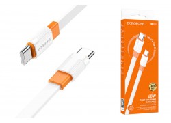 Кабель USB Type-C - USB Type-C BOROFONE BX89, PD60W (бело-оранжевый) 1м