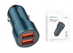 Автомобильное зарядное устройство АЗУ 2USB BOROFONE BZ19 Wisdom 2400 mAh (синий)