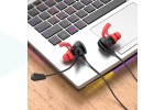 Наушники вакуумные проводные HOCO M105 Sharp wire control gaming earphones with microphone (черный)