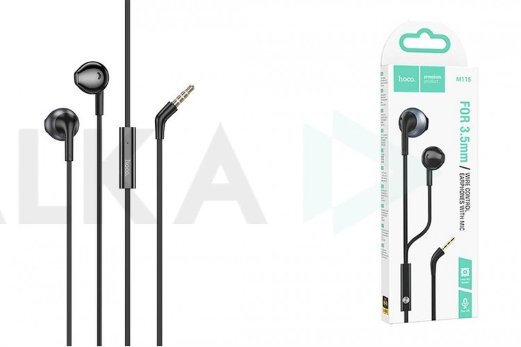 Наушники вакуумные проводные HOCO M115 Sagacious universal earphones with microphone (черный)