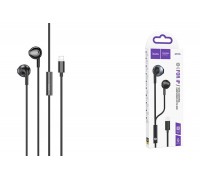 Наушники вакуумные проводные HOCO M115 Sagacious universal earphones with microphone штекер Lightning (черный)