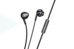Наушники вакуумные проводные HOCO M115 Sagacious universal earphones with microphone штекер Lightning (черный)