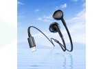 Наушники вакуумные проводные HOCO M115 Sagacious universal earphones with microphone штекер Lightning (черный)