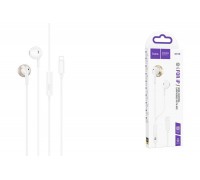 Наушники вакуумные проводные HOCO M115 Sagacious universal earphones with microphone штекер Lightning (белый)