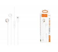 Наушники вакуумные проводные HOCO M115 Sagacious universal earphones with microphone штекер Type-C (белый)