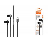 Наушники вакуумные проводные HOCO M116 Benevolent universal digital earphones with microphone штекер Type-C (черный)