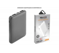 Универсальный дополнительный аккумулятор Power Bank Walker WB-305, 5000 mAh, Li-Pol, 2.4A вх/вых, USBx2, microUSB, Type-C, пластик, черное