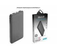 Универсальный дополнительный аккумулятор Power Bank Walker WB-410, 10000 mAh, Li-Pol, 2.1A вх/вых, USBx2, microUSB, Type-C, пластик, черн