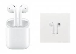 Наушники вакуумные беспроводные AirPods 2 (copy orig) (белый) (л) молочная уп.