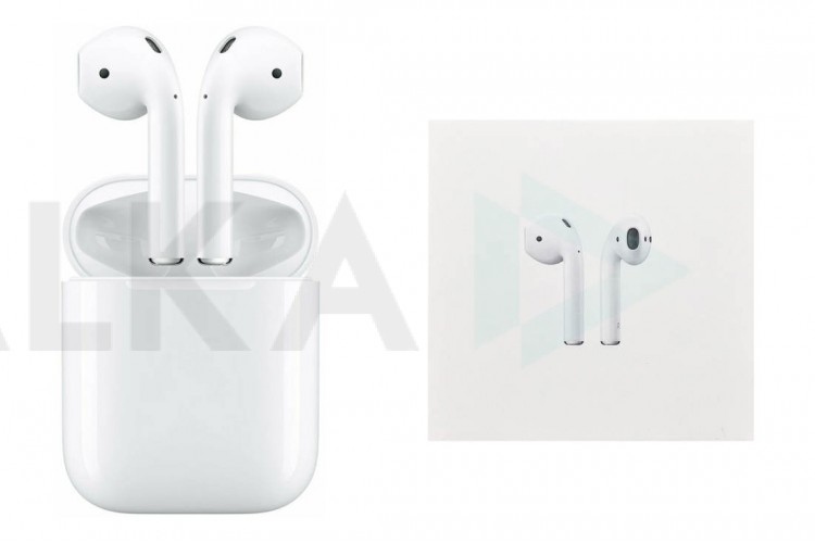 Наушники вакуумные беспроводные AirPods 2 (copy orig) (белый) (л) молочная уп.