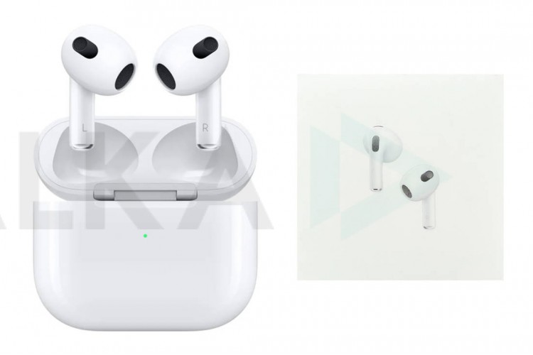 Наушники вакуумные беспроводные AirPods 3 (copy orig) (белый) (л) белая уп.