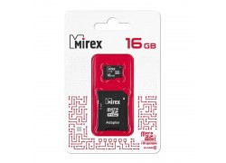 Карта памяти microSDHC MIREX 16 GB UHS-I U1 (class 10) с адаптером (13613-ADSUHS16)