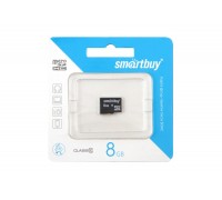 Карта памяти microSDHC Smartbuy 8 GB (class 10) без адаптера (SB8GBSDCL10-00)