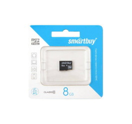 Карта памяти microSDHC Smartbuy 8 GB (class 10) без адаптера (SB8GBSDCL10-00)