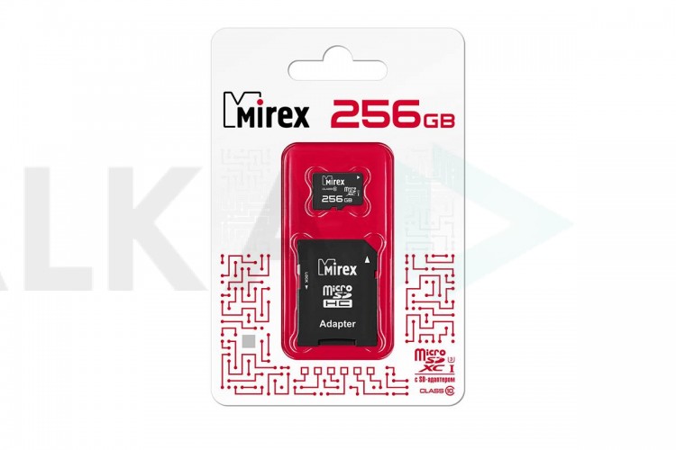 Карта памяти microSDХC MIREX 256 GB UHS-I U3 (class 10) с адаптером (13613-AD3UH256)